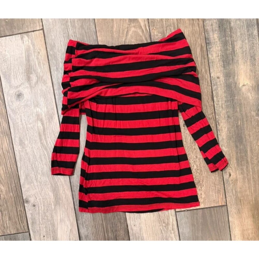 Y2k Marilyn Monroe Red and Black Striped Top Size XS